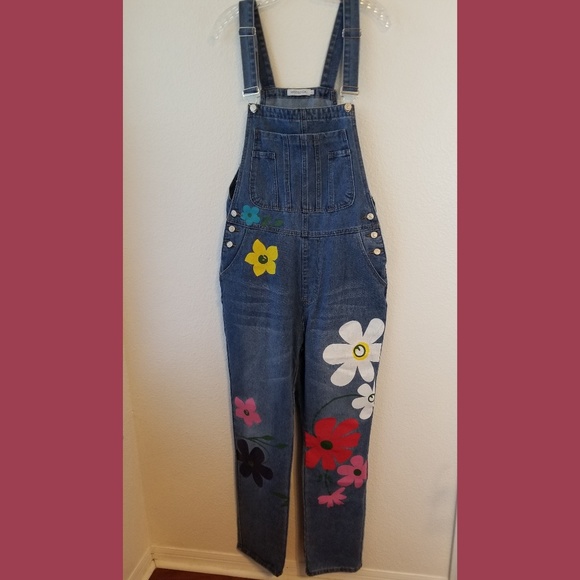 flowered overalls